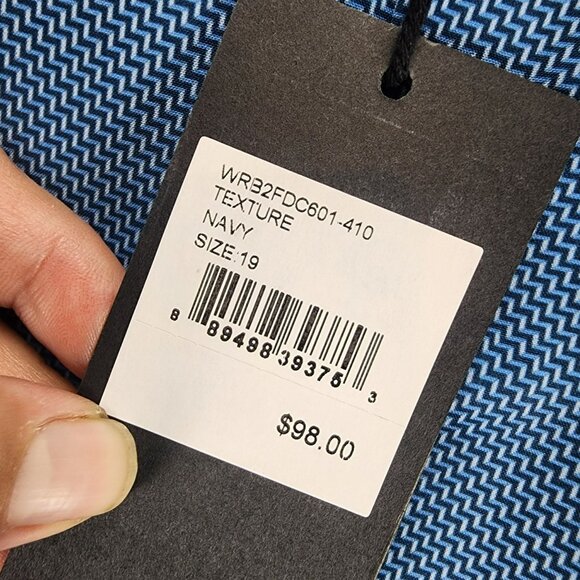 WRK Shirt Mens 19 Blue Long Sleeve 4 Way Stretch Button Up Dress *NWT* - Picture 2 of 14